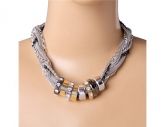 Colar elegante com anéis de cristal pingentes para as Mulher