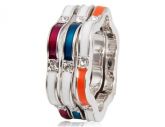 Banhados a ouro 18k Alloy Anel Triplo Definir Sz 9 (Ouro Bra