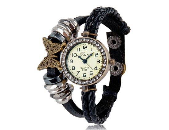 Round Dial Analog mostrador do relógio de pulso E009