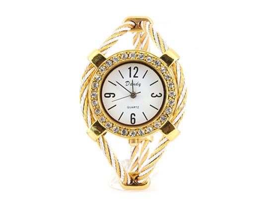 Relógio de pulso de quartzo com Decoração Diamond