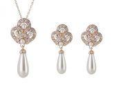 Rigant Exquisite Pearl & Brincos de cristal do parafuso pris