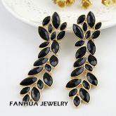 Elegante Liga da Folha Forma Fahion strass Brincos 2013