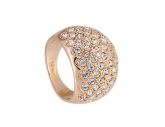 RED APPLE Exquisite Crystal Ring decorativa 4 ½ # (Ouro)