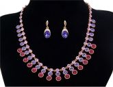 (Focal Price)Rigant 18K RGP roxo de cristal decorados colar