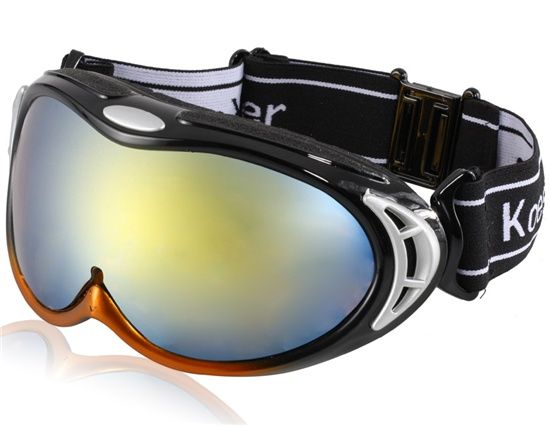 Unisex UV Proteção Anti-Fog Sports Ski Goggles (Black)