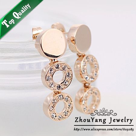 ZYE066 Áustria Cristal Rodada K banhado a ouro 18K