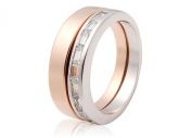 Banhados a ouro 18k Alloy Zirconia cúbico acentuou o Anel Du