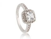 RED APPLE 18K RGP Alloy Ring 9 # (Branco