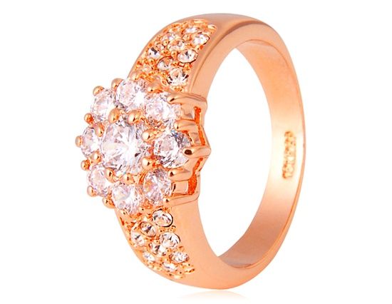 Rigant 18K RGP Alloy Anel Eye-Catching Sz 9 (dourado)