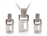 White Crystal Decorado Design quadrado da liga (Ouro Branco)