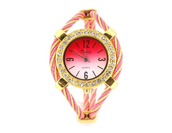 Relógio de pulso de quartzo com diamante Decorado