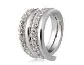 18K RGP Cristal Accent Interlacing espiral Anel Sz 9 (Ouro B
