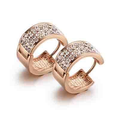 18K CC cor banhado a ouro luxuoso Rhinestone cristal