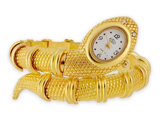 Cobra Shaped Bracelet Watch (Ouro)