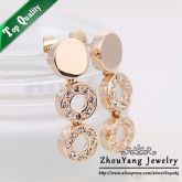 ZYE066 Áustria Cristal Rodada K banhado a ouro 18K