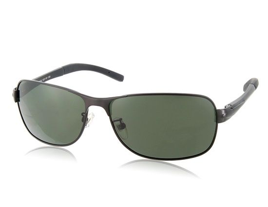 Homens PC Frame & Dark Green PC Lens elegantes