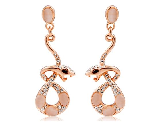 Viennois Crystal & Opal Decoração cobra brincos em forma de