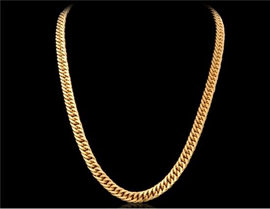 Banhado a ouro 24K Colar de cobre (ouro)