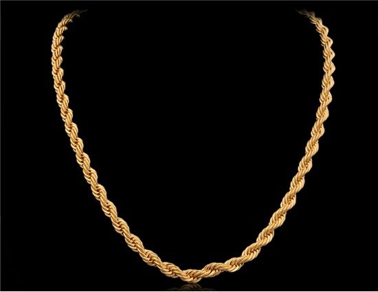 Banhado a ouro 24K Colar de cobre (ouro)