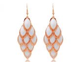 Viennois Ouro 18K liga Chapada deixa brincos (Branco)