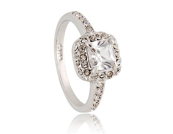 RED APPLE 18K RGP Alloy Ring 9 # (Branco