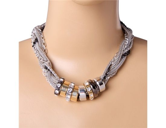 Colar elegante com anéis de cristal pingentes para as Mulher