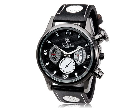 Valia 9102 Round Dial Analog mostrador do relógio de pulso